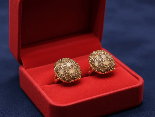 Champagne Crystal Dome Statement Ring