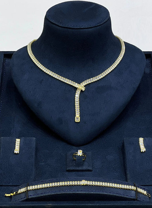 Baguette Lariat Jewelry Set