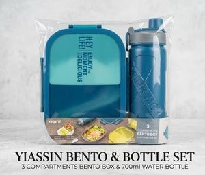 3 Compartments Bento Box & Water Bottle Set