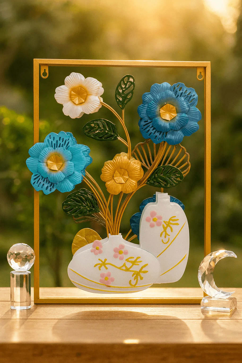 3D Metal Floral Vase Wall Art Ⓢ