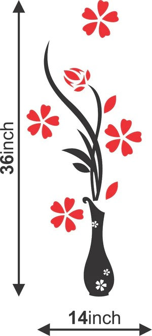 Acrylic 3D Vase plum wall stickers living room bedroom TV background decoration mm